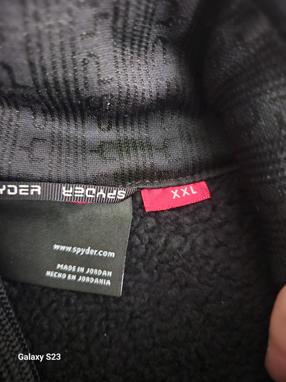 Spyder Men's Black Jacket with Red Zip and Logo